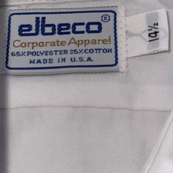 Elbeco Mens White Short Sleeve Uniform Shirt 14.5 - Picture 2 of 8